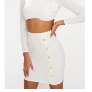 PrettLittleThing White Skirt.